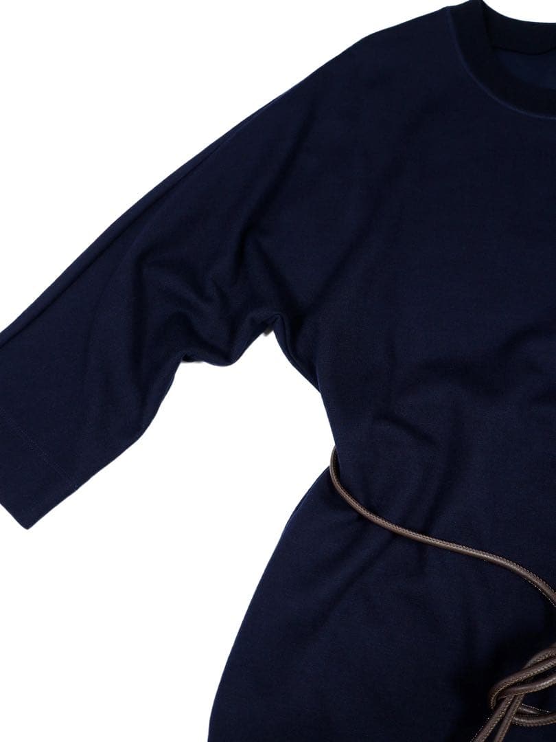 PESERICO ペゼリコ　ウールコットンジャージーニットベルト付きワンピース