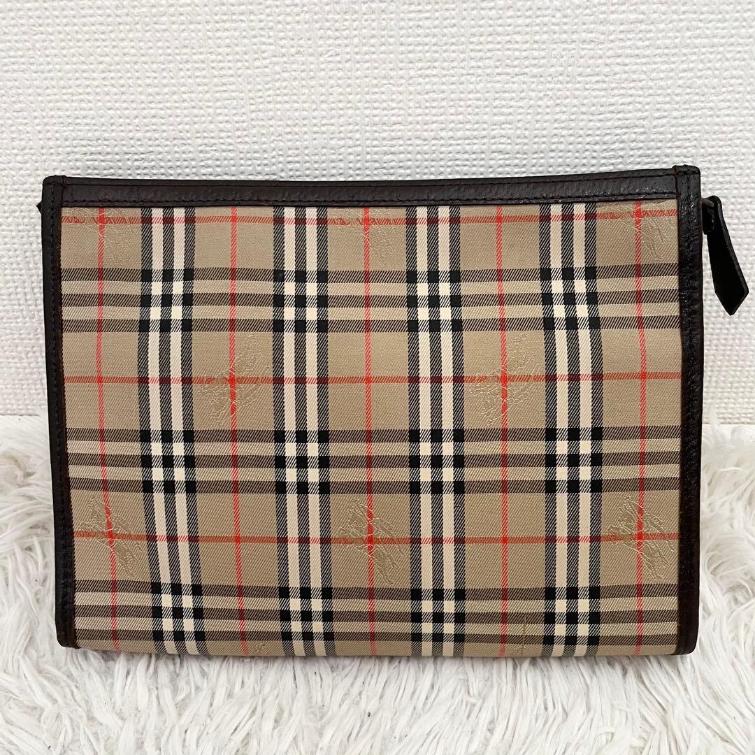 ✨極美品✨バーバリー　クラッチバッグ　小物入れ　ノバチェック　フラップ