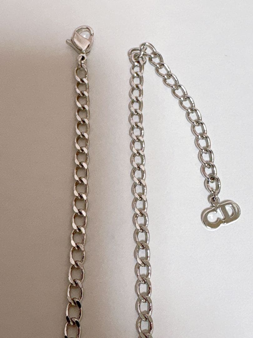 ディオール ヴィンテージ CDロゴ シルバーカラーチェーンネックレス