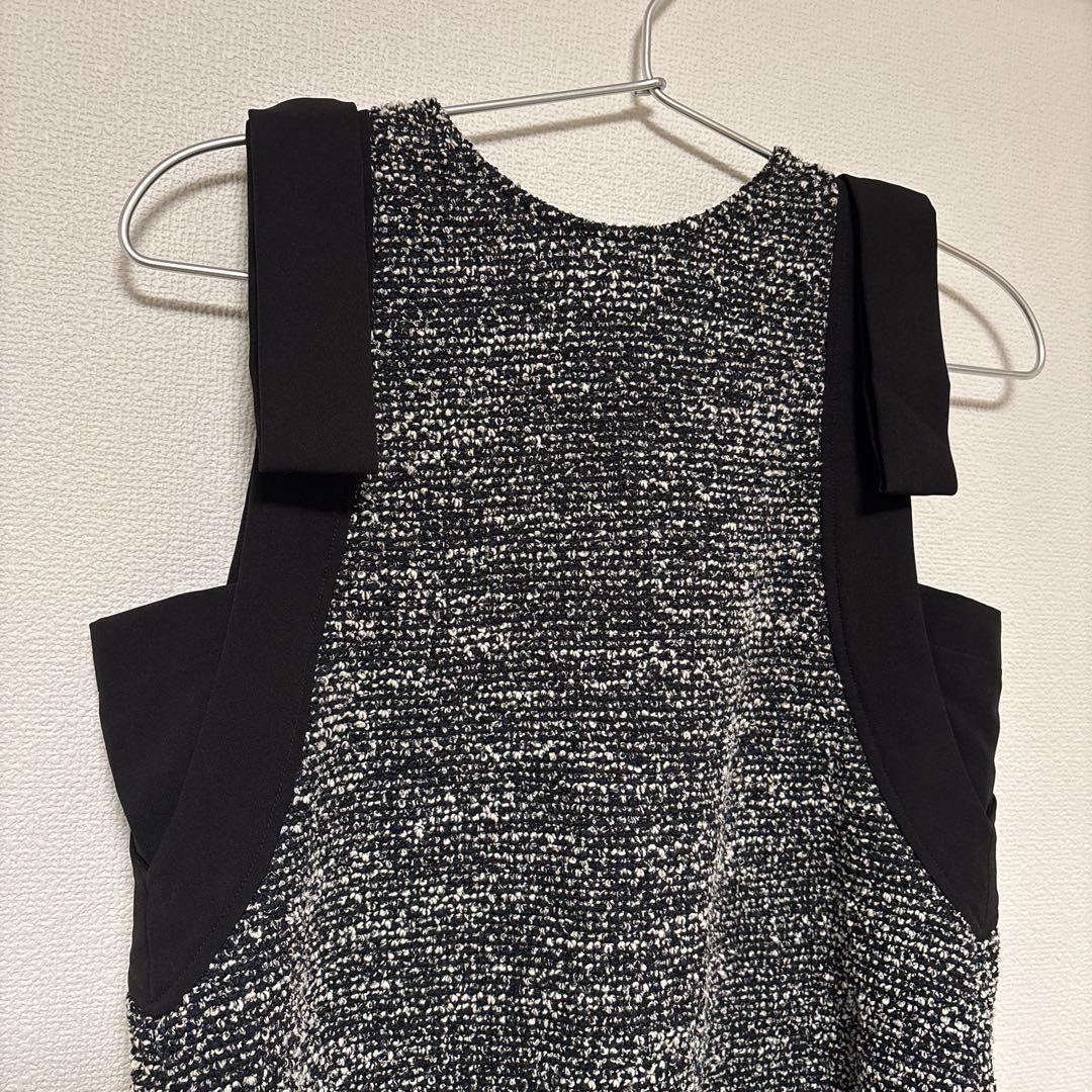 FRAY I.D フレイアイディー　ショルダーリボンブークレチュニック　ブラック