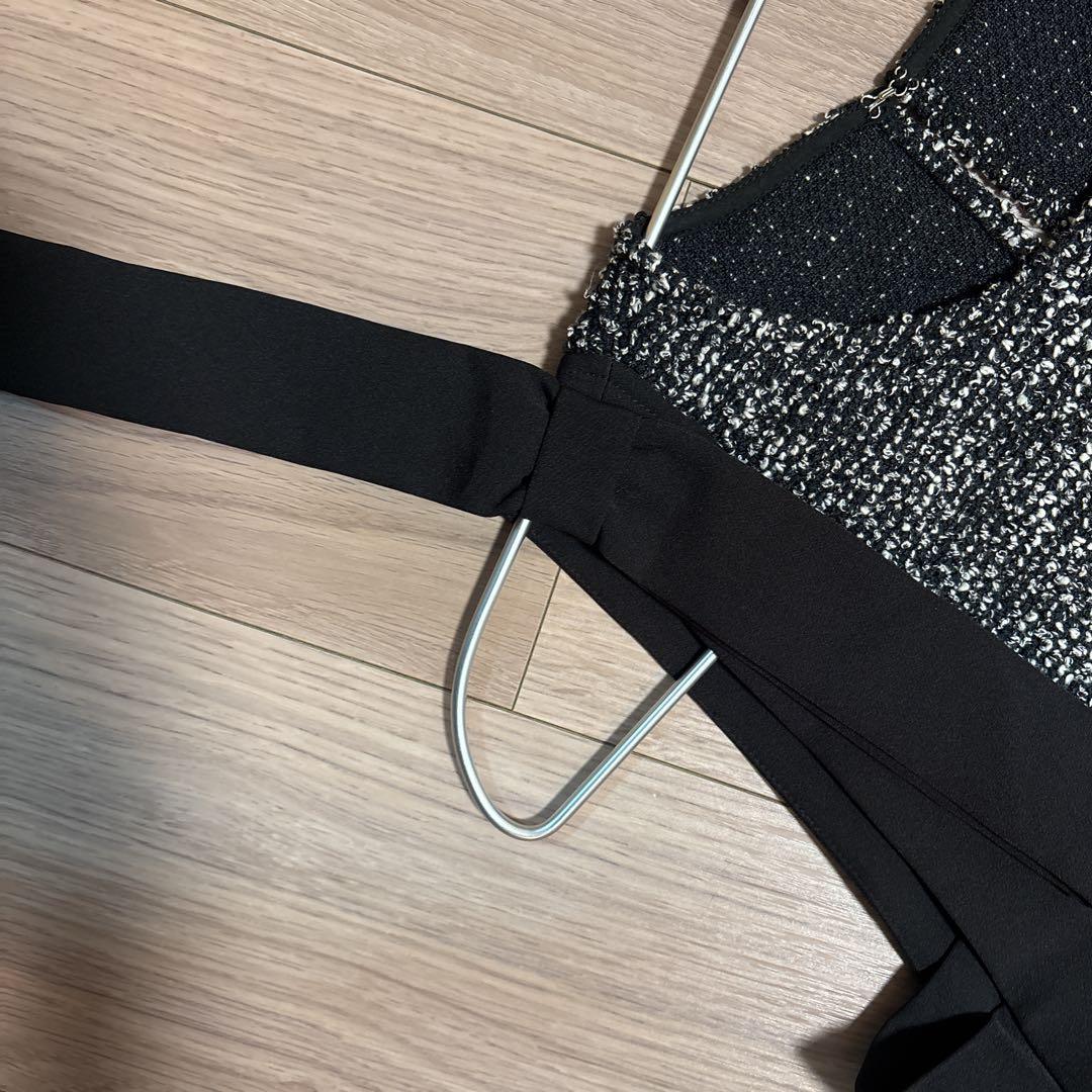 FRAY I.D フレイアイディー　ショルダーリボンブークレチュニック　ブラック