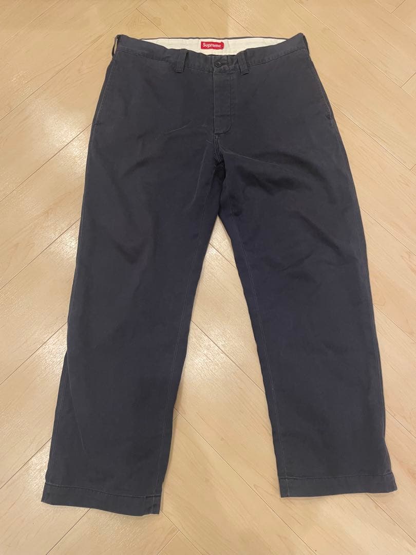 Supreme チノパン ネイビー 34サイズ