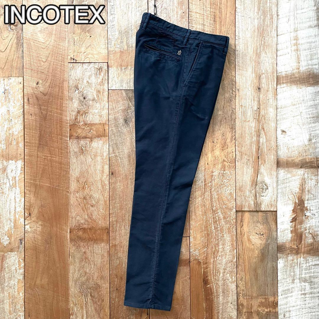 【極美品】INCOTEX SLACKS テーパード コットン スラックス パンツ