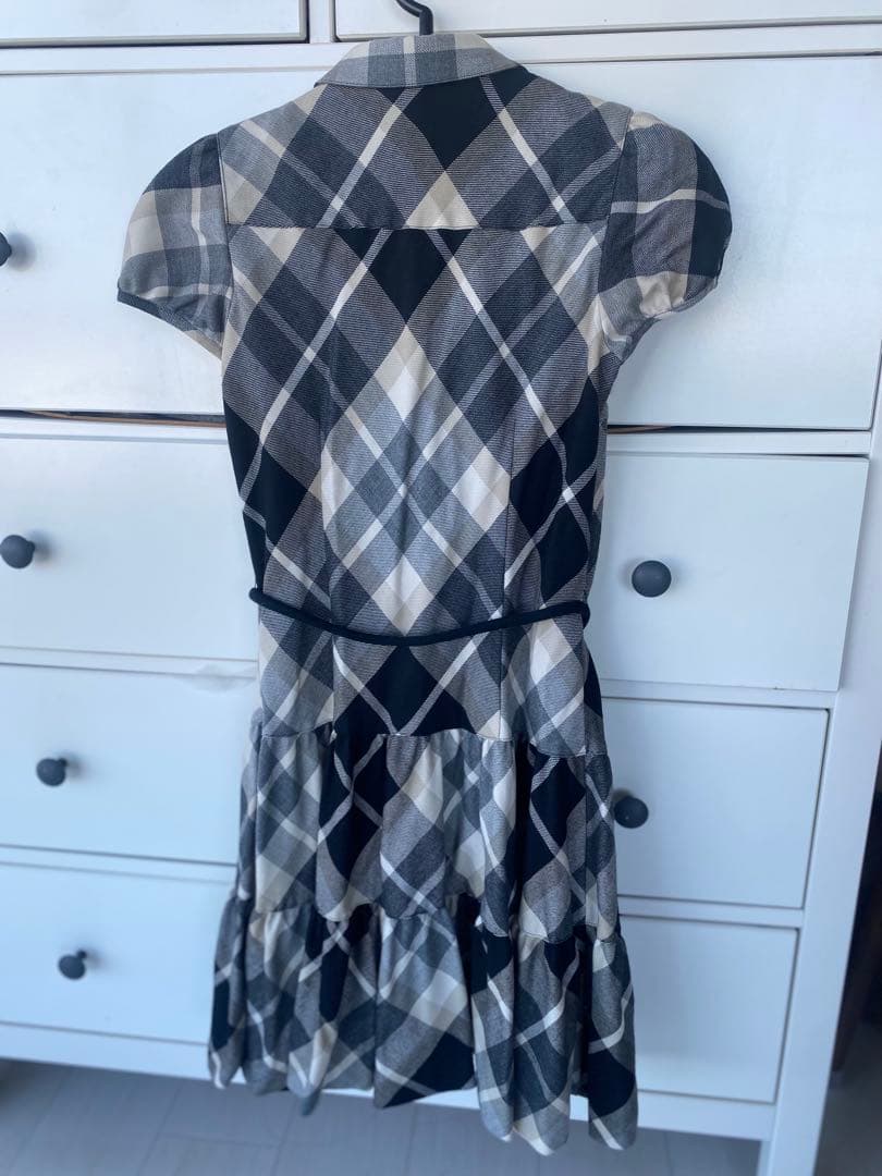 バーバリーブルーレーベルチェック柄 ワンピース 36ウエストリボン付き 美品