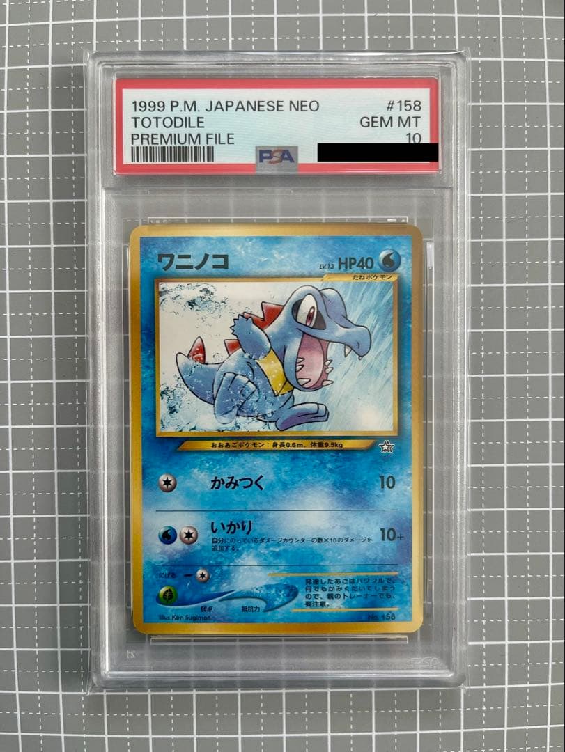 PSA10 ワニノコ プレミアムファイル 旧裏 人気 ポケモンカード