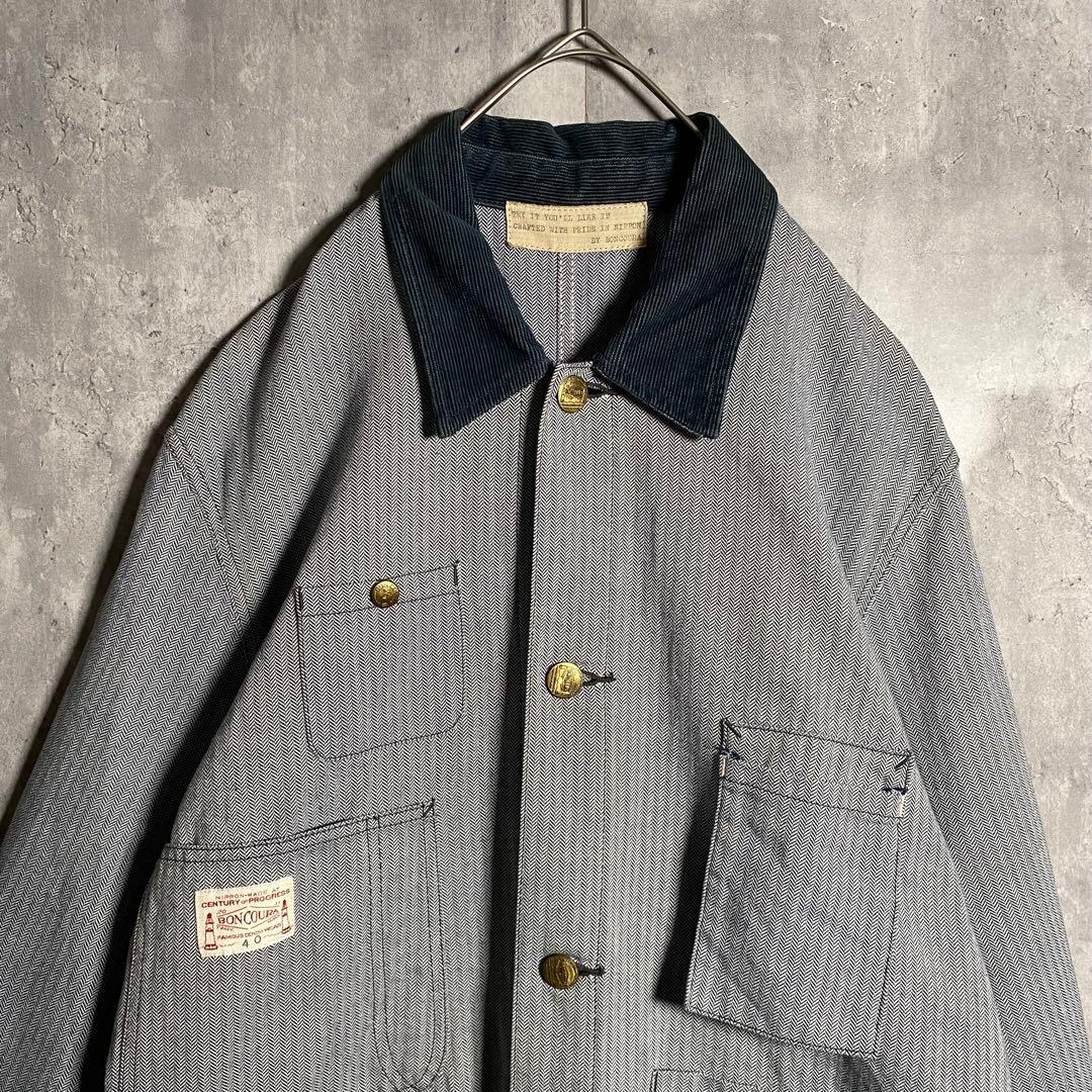美品⭐️BONCOURA ボンクラ ショップコート ヘリンボーン 40 L相当