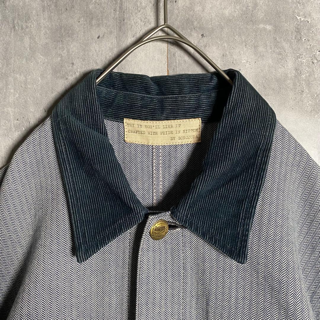 美品⭐️BONCOURA ボンクラ ショップコート ヘリンボーン 40 L相当