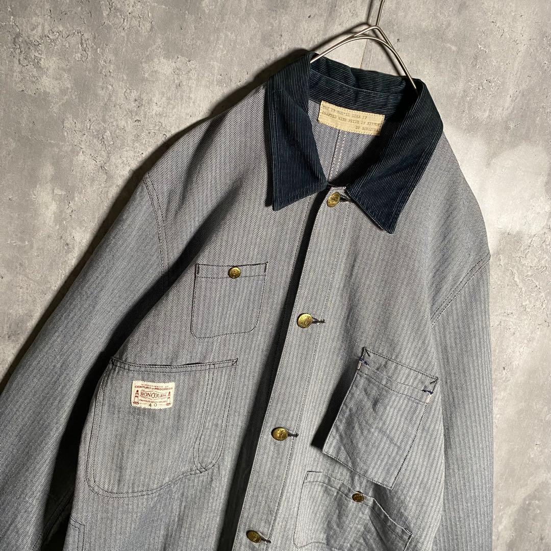 美品⭐️BONCOURA ボンクラ ショップコート ヘリンボーン 40 L相当