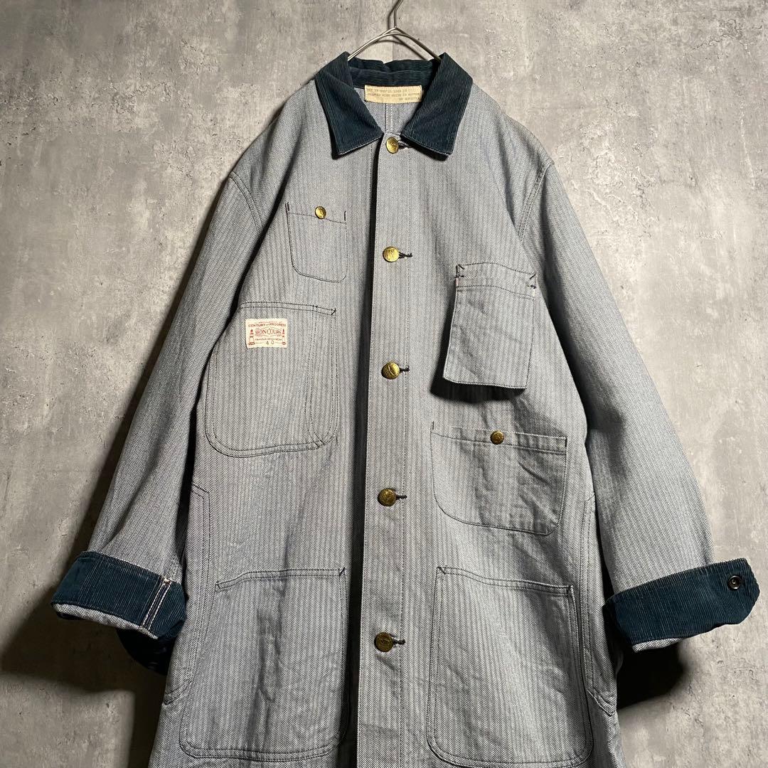 美品⭐️BONCOURA ボンクラ ショップコート ヘリンボーン 40 L相当