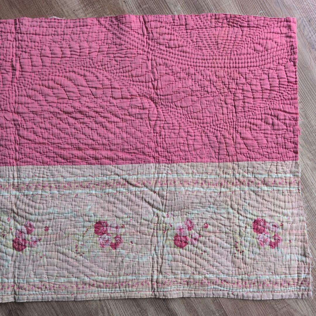 イギリスアンティーク ダーラムキルト 19世紀 130㎝×67㎝ リバーシブル