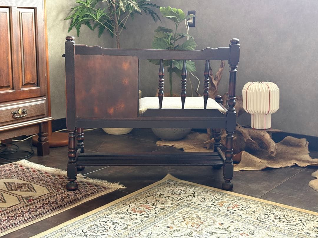 カリモク　karimoku テレフォンベンチ　コロニアル　ビンテージ　nZ