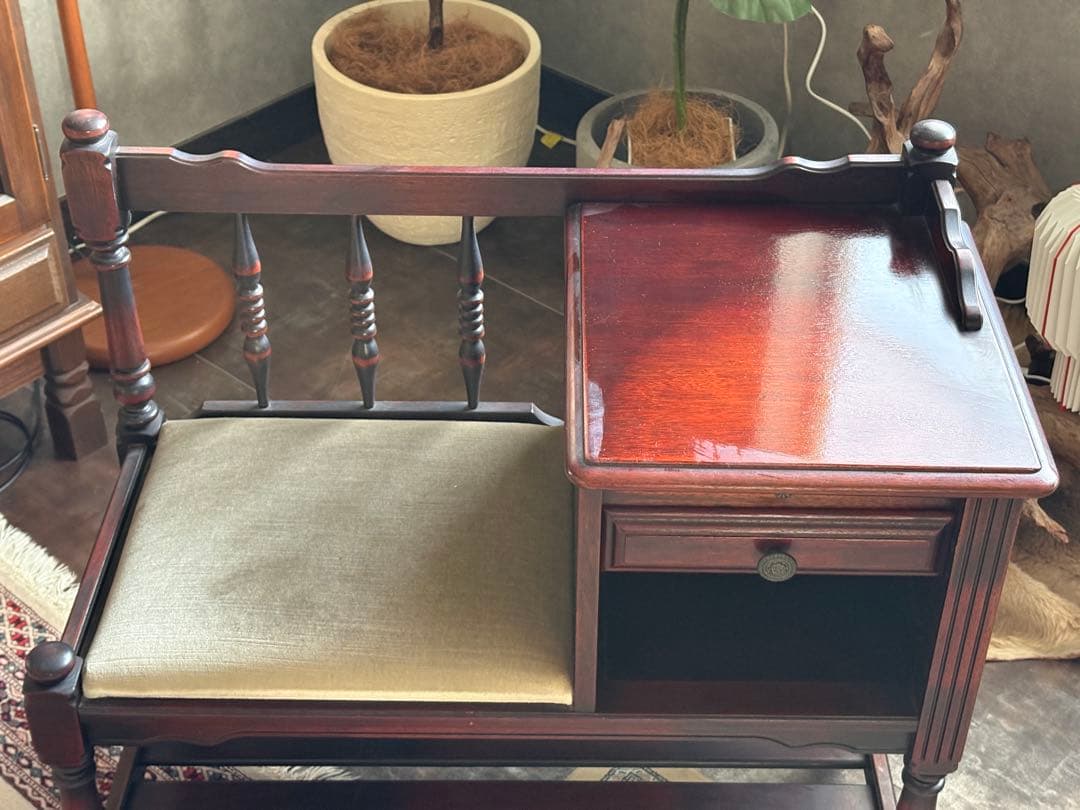 カリモク　karimoku テレフォンベンチ　コロニアル　ビンテージ　nZ