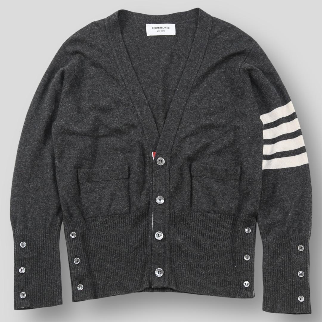 美品 THOM BROWNE クラシック カシミヤ 4BAR カーディガン 42