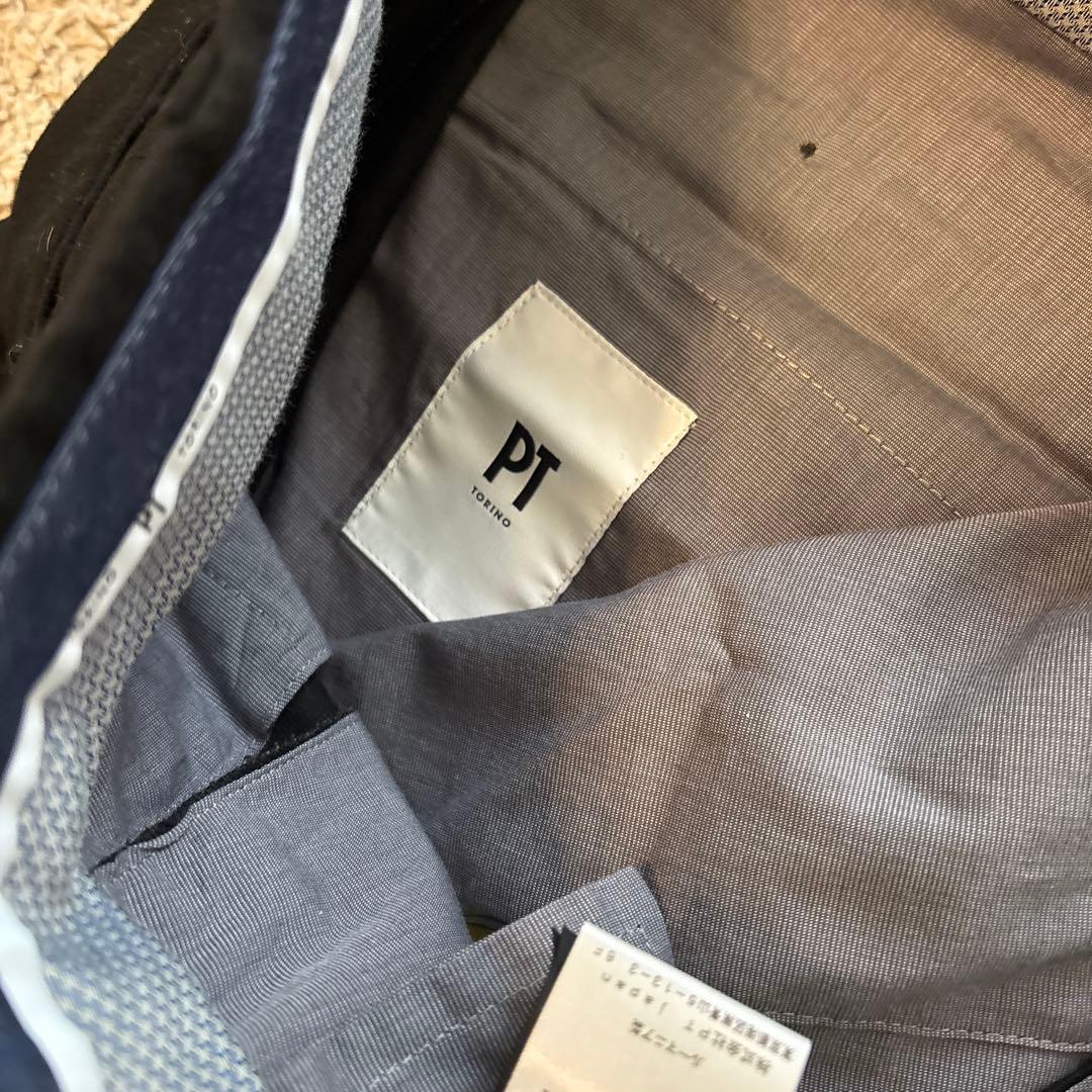 TORINO PT 毛98%ブラック スラックス Lサイズ　48