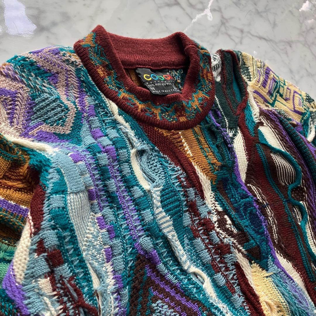 【美品】COOGI 3Dニット セーター黒タグ ウール100% オーストラリア製