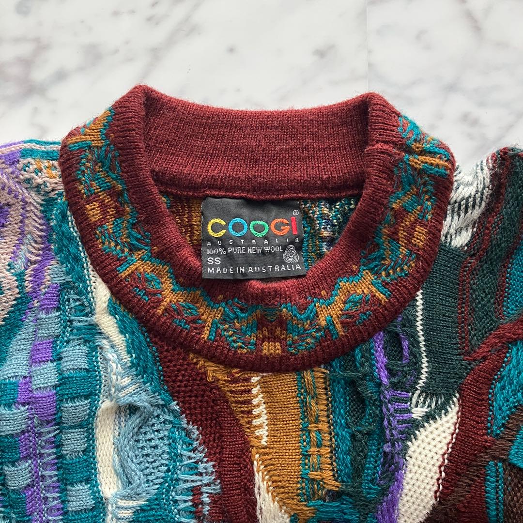 【美品】COOGI 3Dニット セーター黒タグ ウール100% オーストラリア製