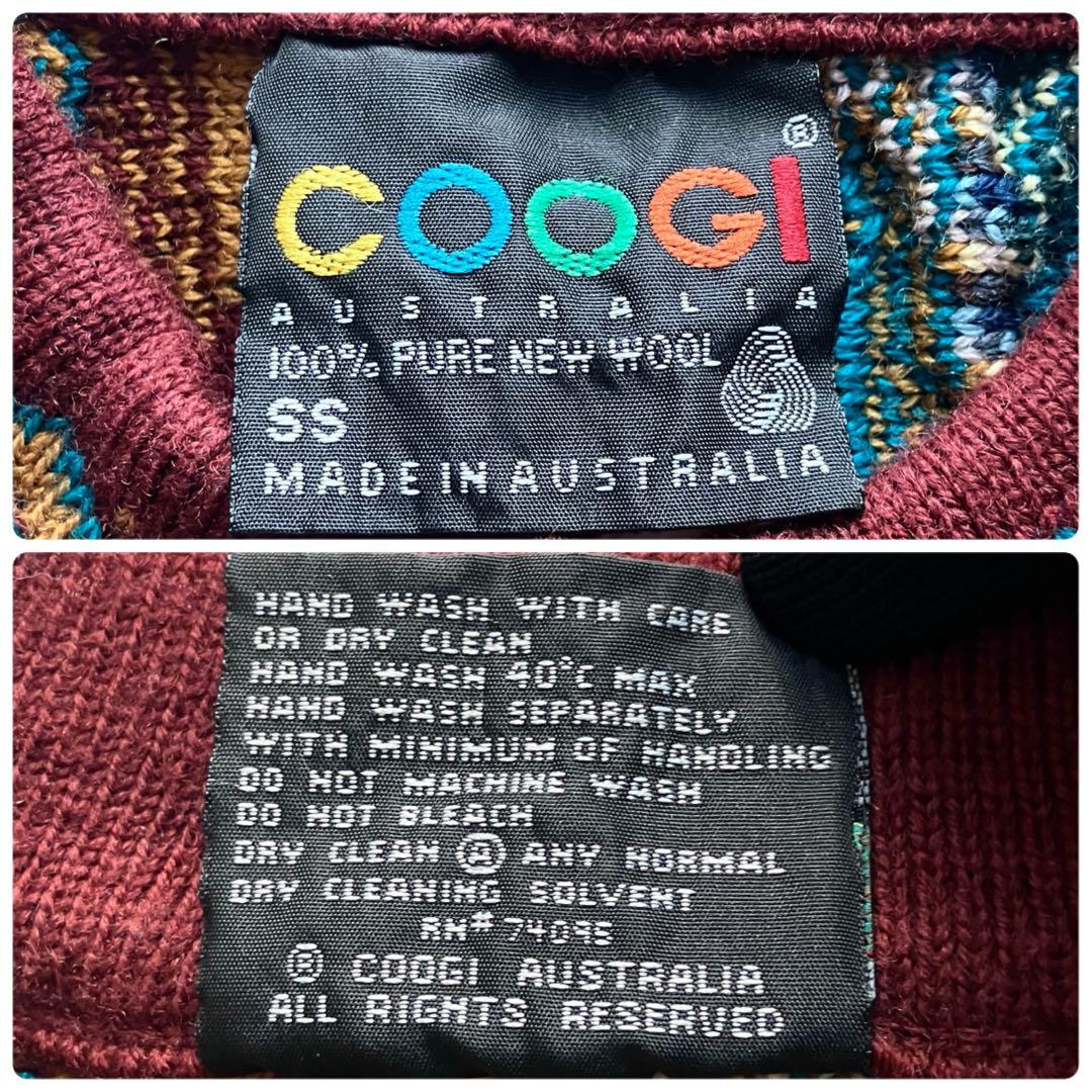 【美品】COOGI 3Dニット セーター黒タグ ウール100% オーストラリア製