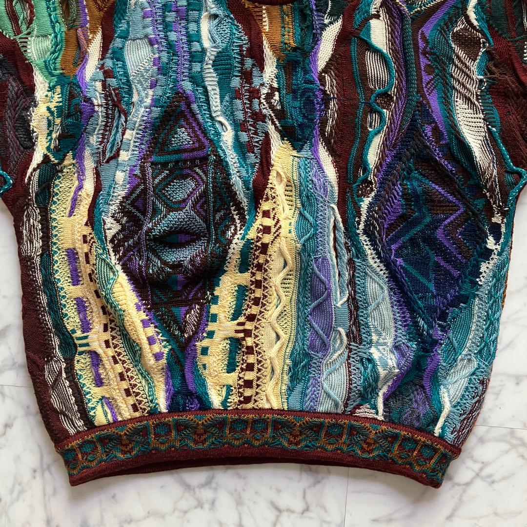 【美品】COOGI 3Dニット セーター黒タグ ウール100% オーストラリア製
