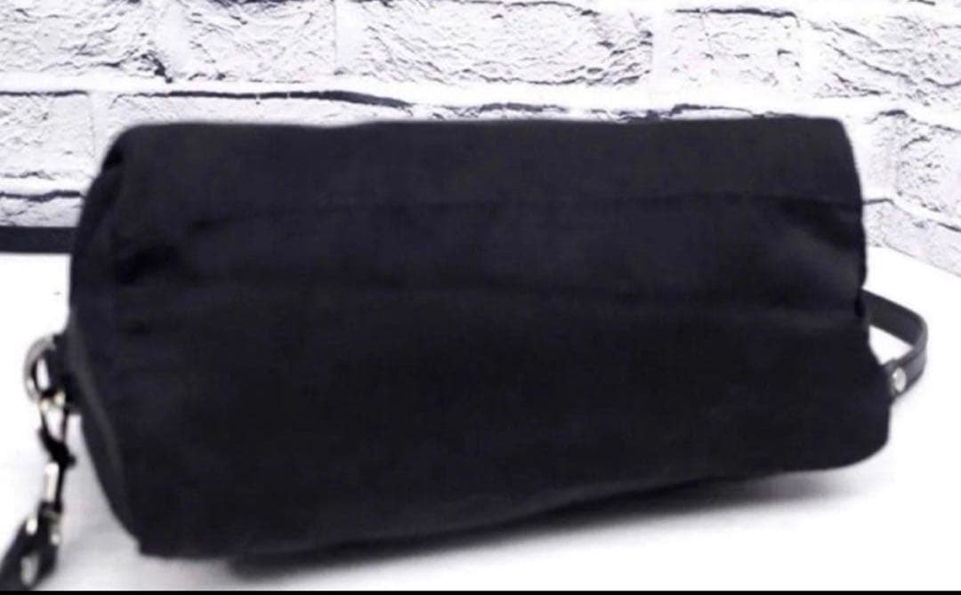 美品◆ PRADAプラダ ナイロンxレザー ショルダー カメラ バッグ ポーチ黒