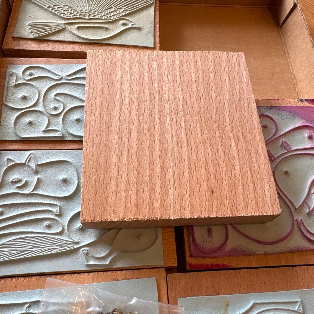 フランスアンティークスタンプ　ナタン社箱入りスタンプ7つセット