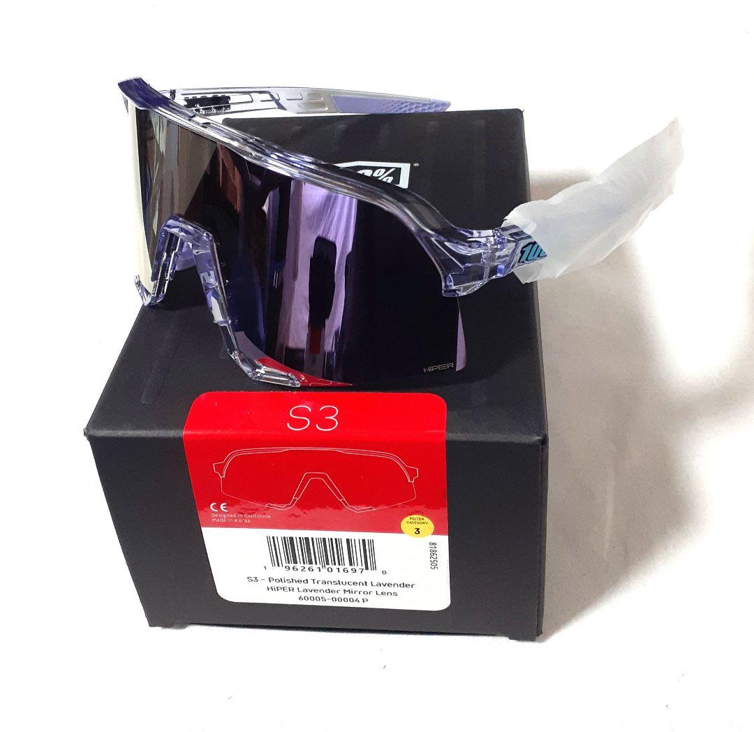 最新版 100% S3 クリア ラベンダー ワンハンドレッド サングラス