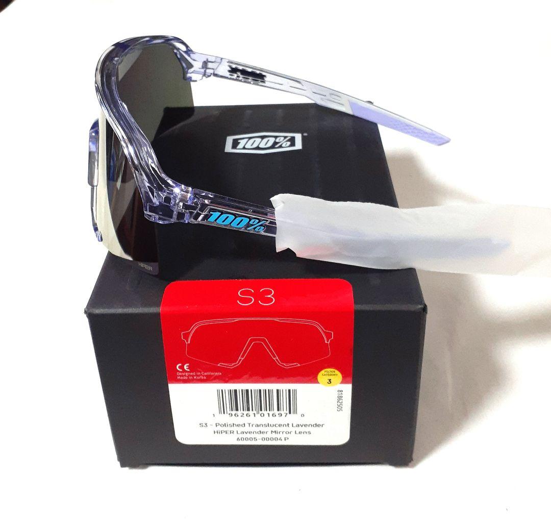 最新版 100% S3 クリア ラベンダー ワンハンドレッド サングラス