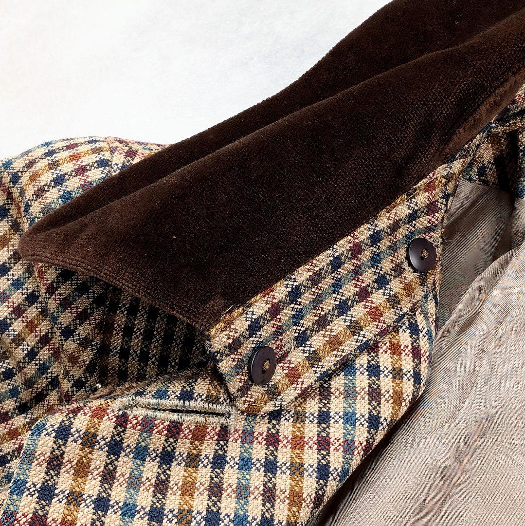 Burberrys バーバリーズ ジャケット ベルベット襟 チェック シルク混