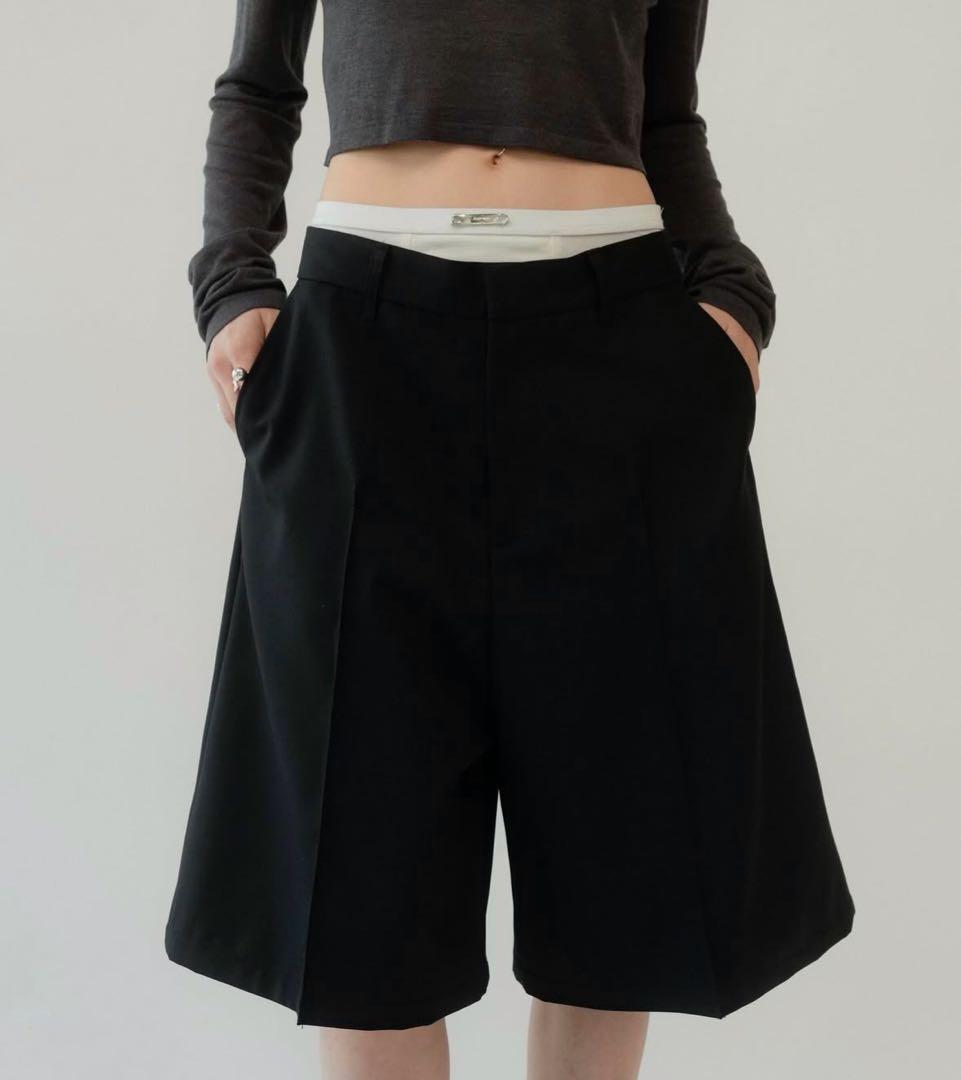 KnuthMarf layered half pants ブラック XS