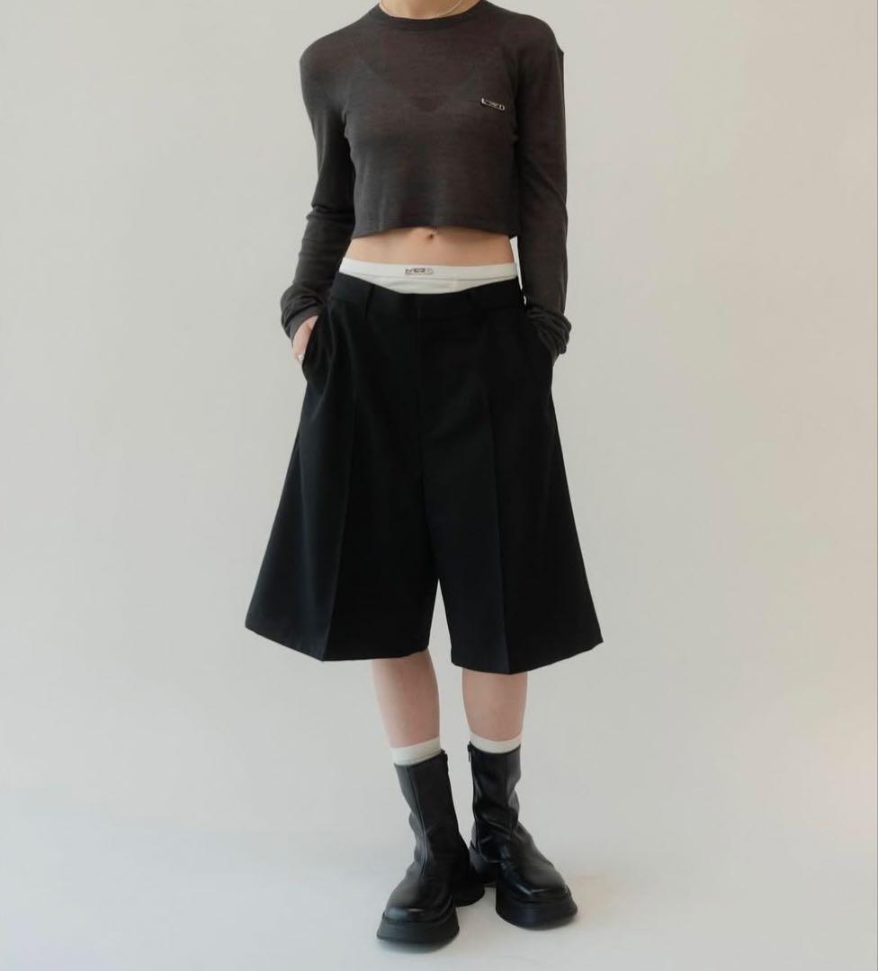 KnuthMarf layered half pants ブラック XS