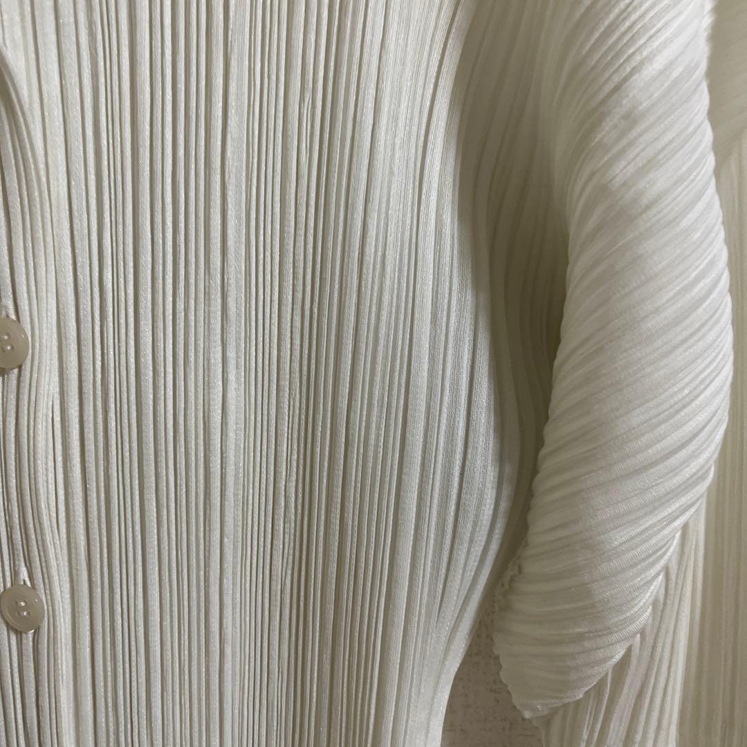 pleats please 白ロングシャツ