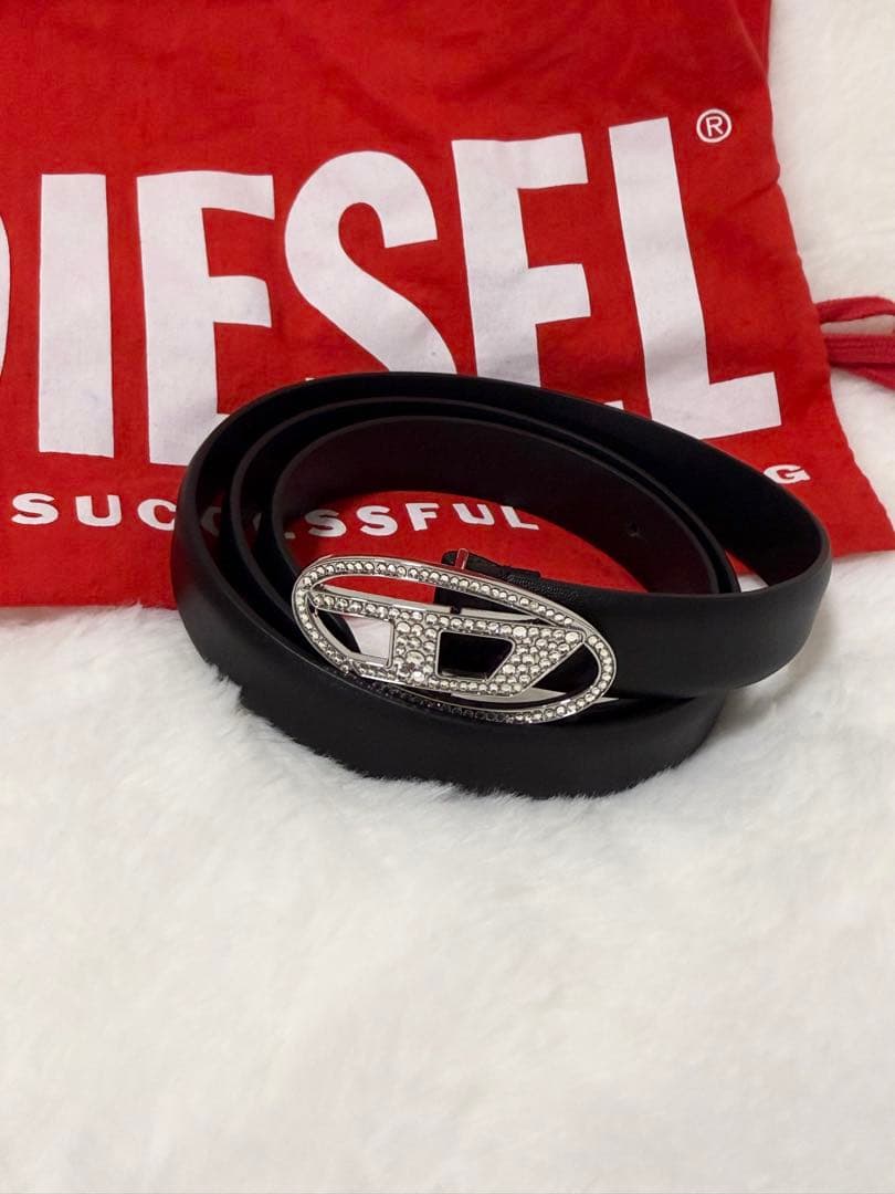 esnx__DIESEL B-1dr Strass 20 ブラックベルト
