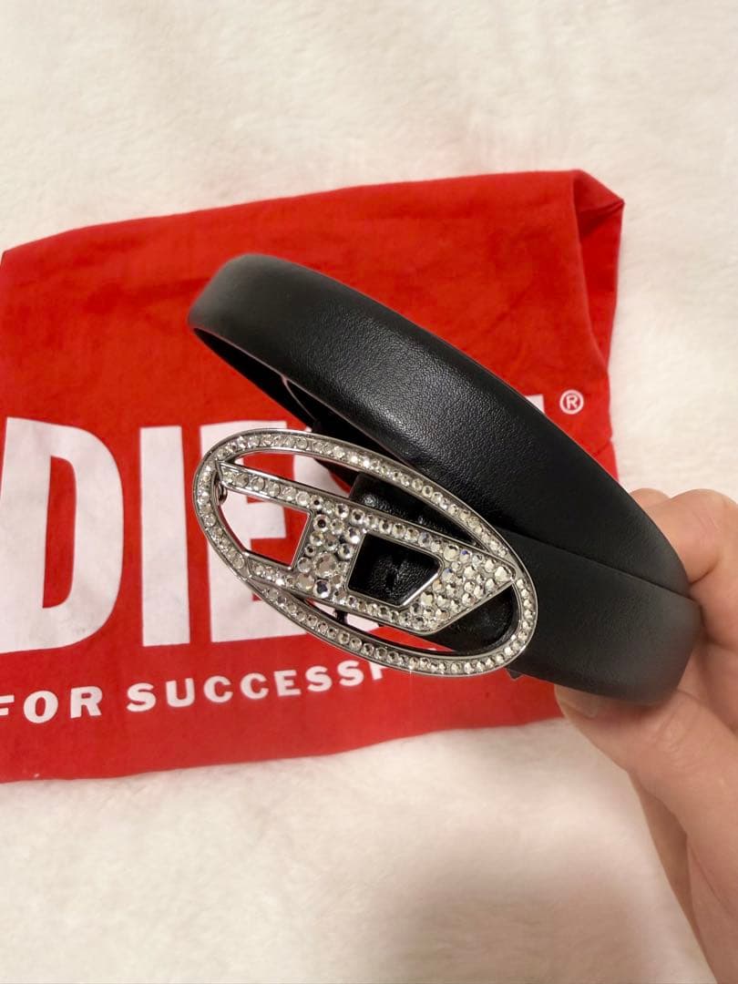 esnx__DIESEL B-1dr Strass 20 ブラックベルト