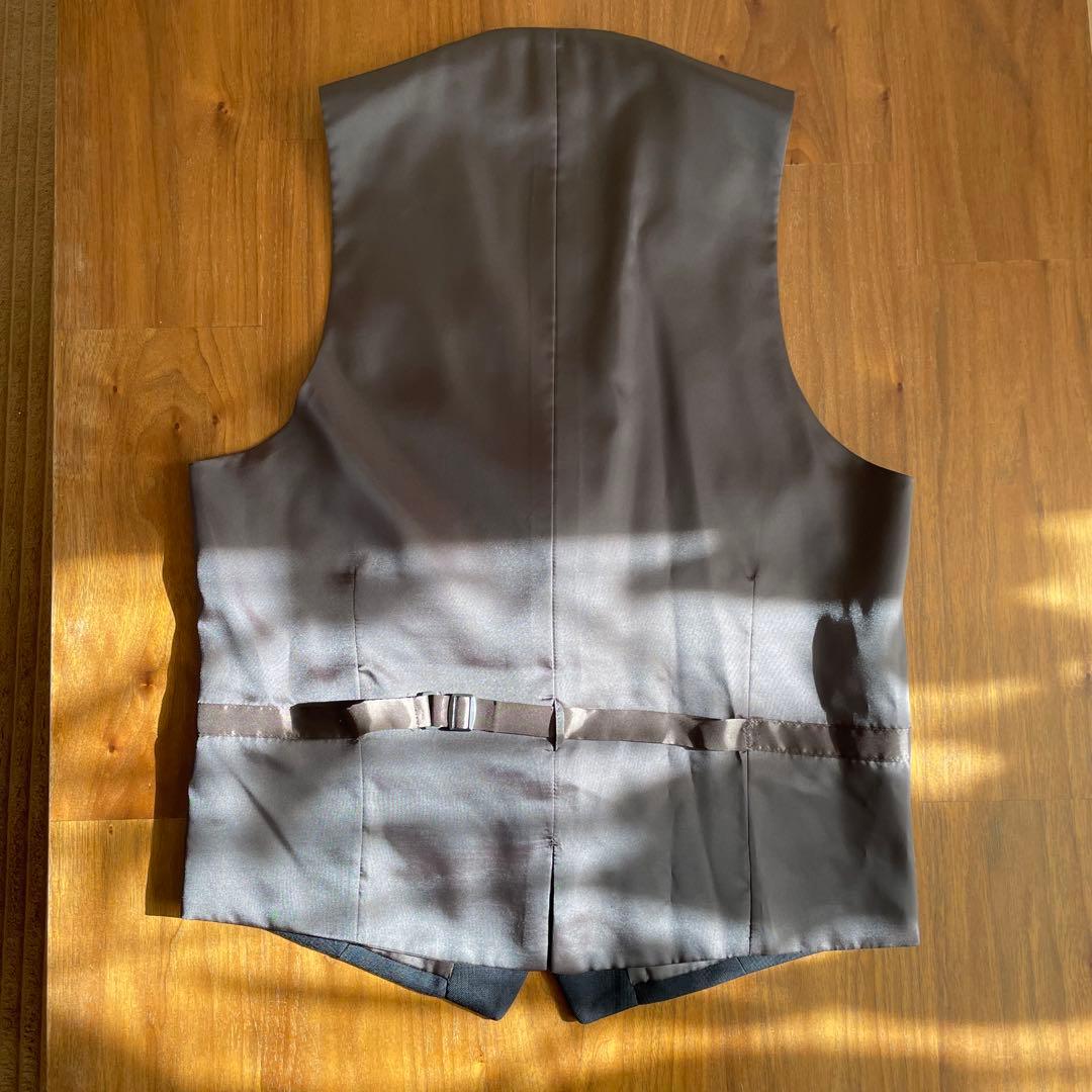 ほぼ新品 SUIT SELECT 薄チェック柄 ダークグレー スーツ