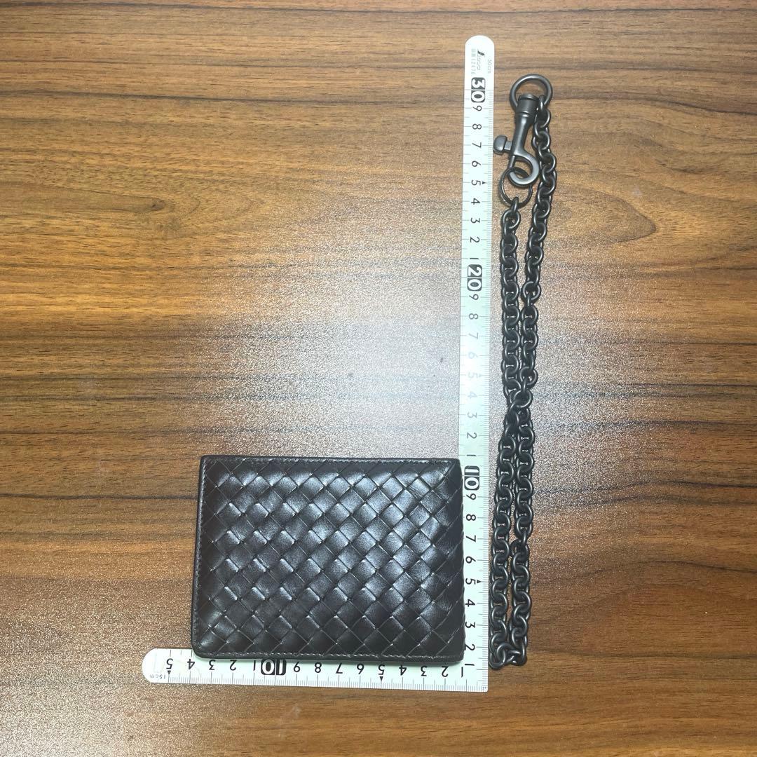 ボッテガヴェネタ　チェーンウォレット　折り財布 ダークブラウン