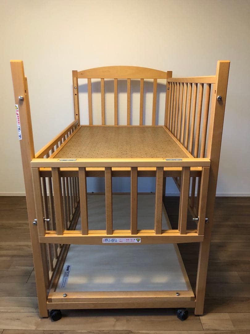 ハイタイプベッド ツーオープン(ナチュラル) KATOJI ベビーベッド