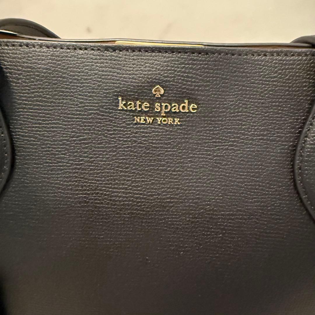 kate spade 黒 レザートートバッグ