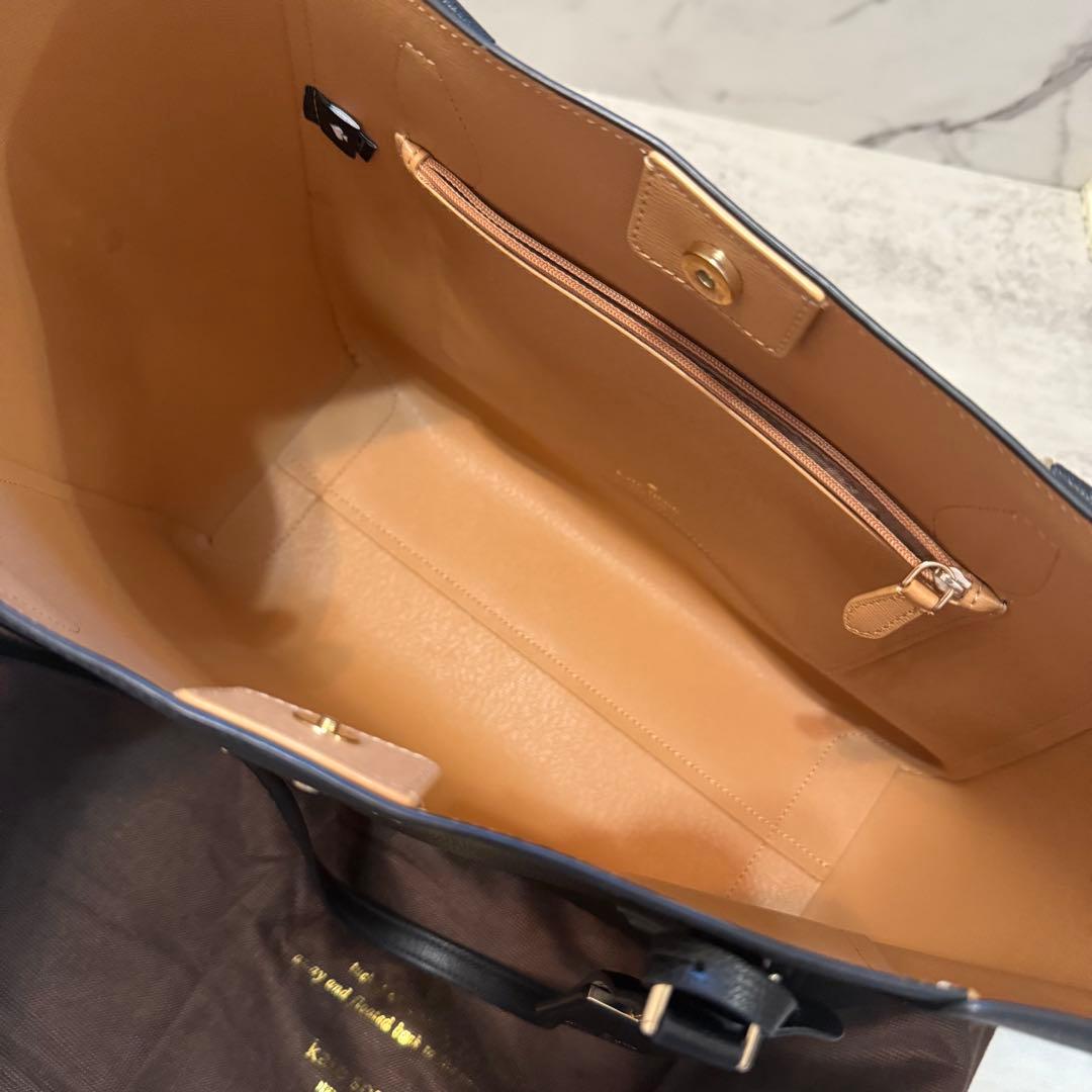 kate spade 黒 レザートートバッグ