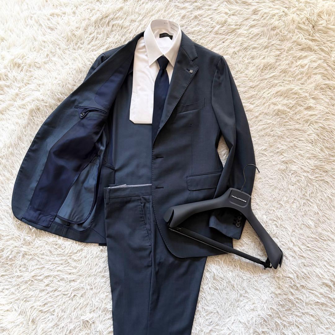 <美品>TAGLIATORE REDA ネイビー ウール スーツ サイズ50