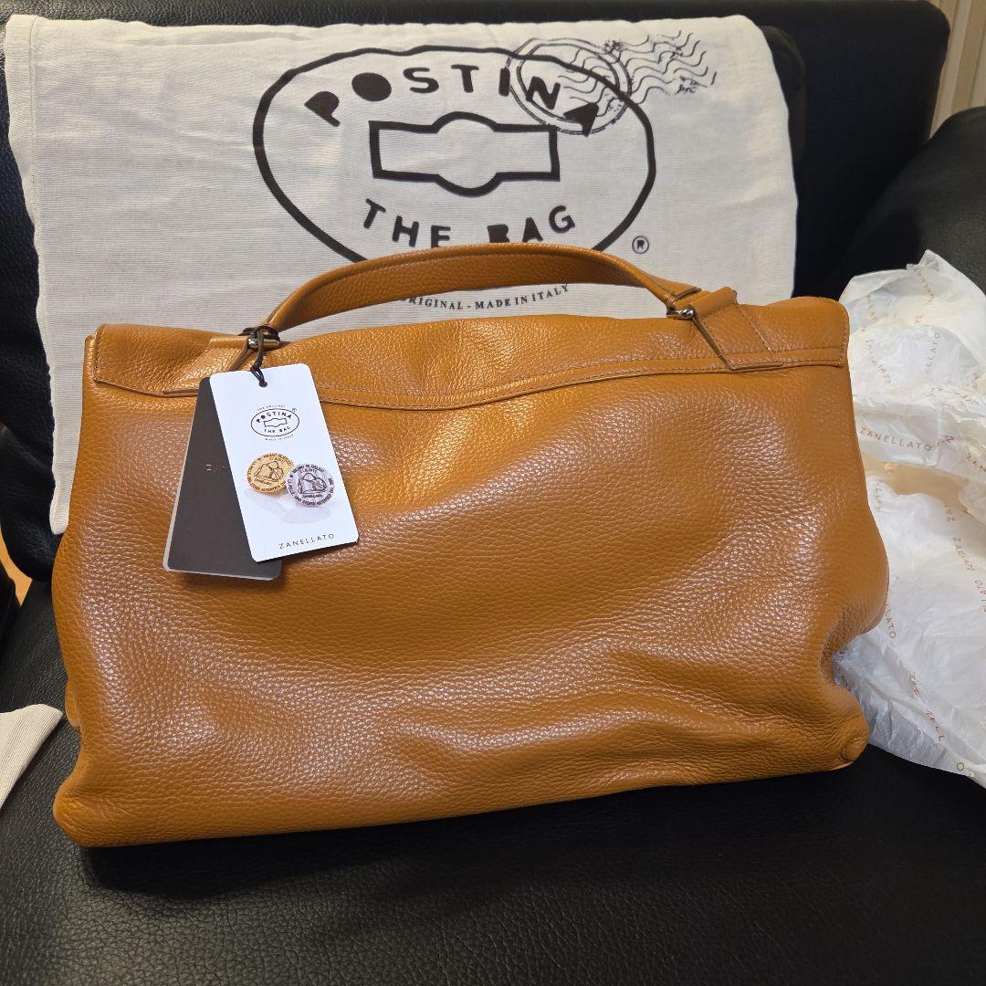 新品　ザネラート　ポスティーナL　キャメル　ショルダーバック
