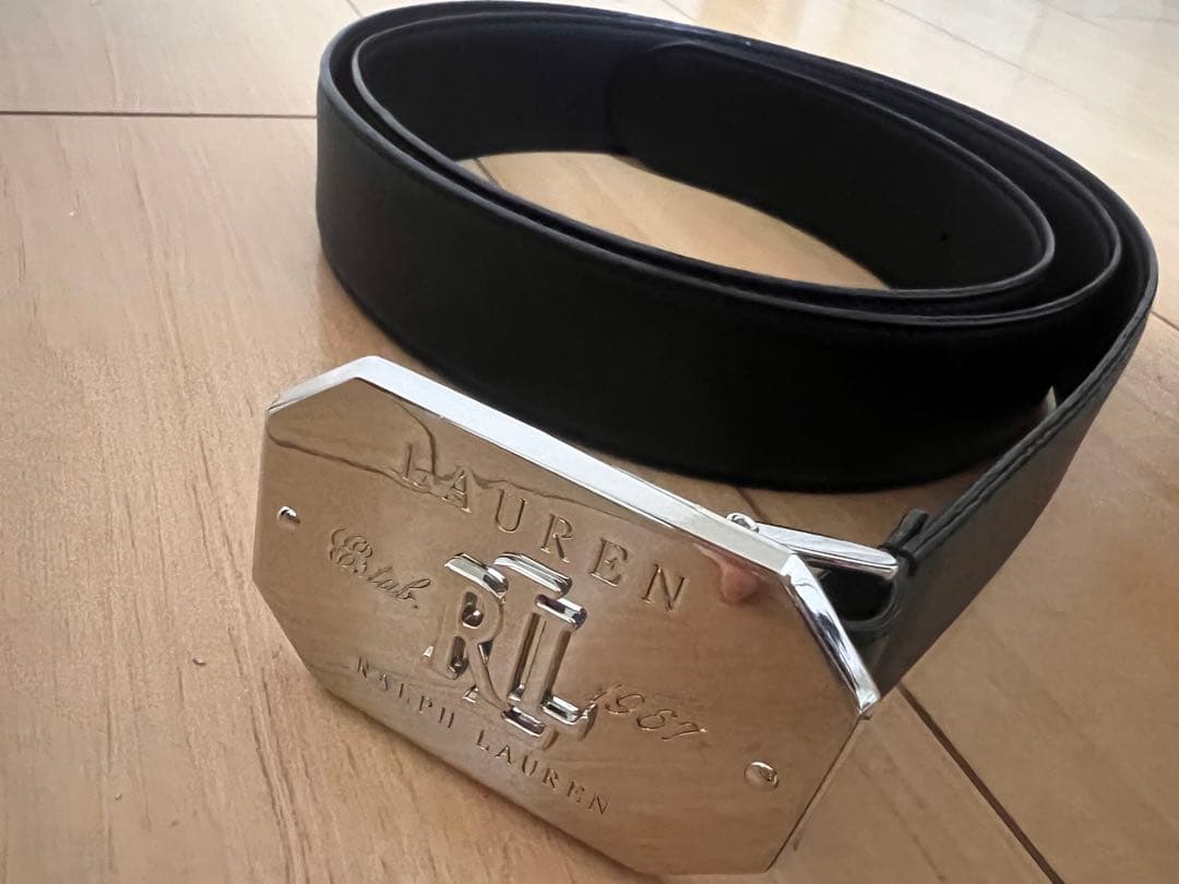 ★超美品★Ralph Lauren ブラックレザーベルト