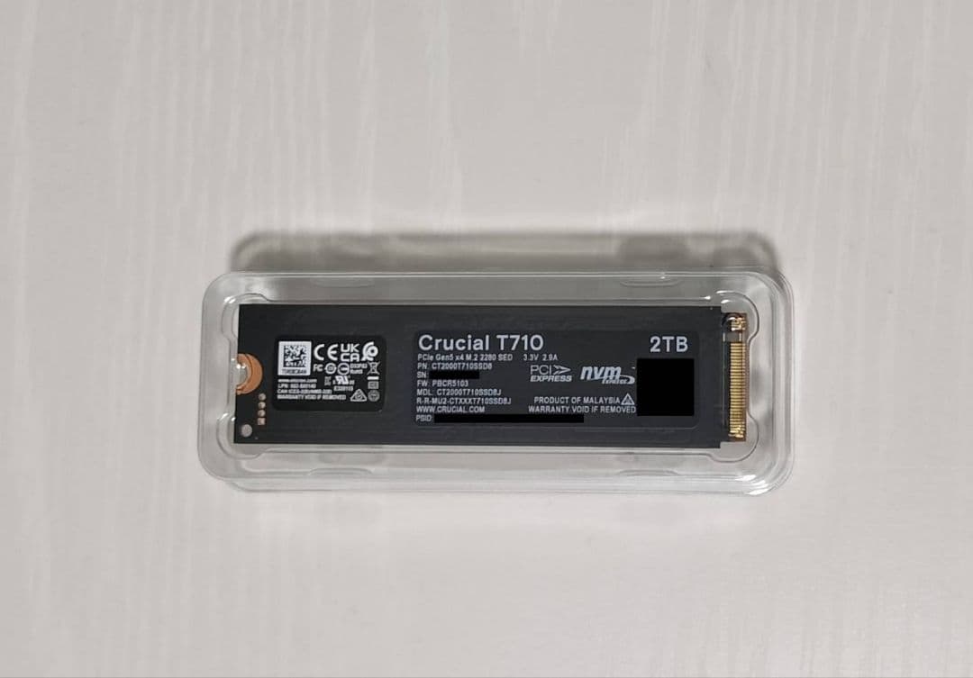 内蔵型SSD Crucial T710 2TB PCIe Gen5 M.2 SSD