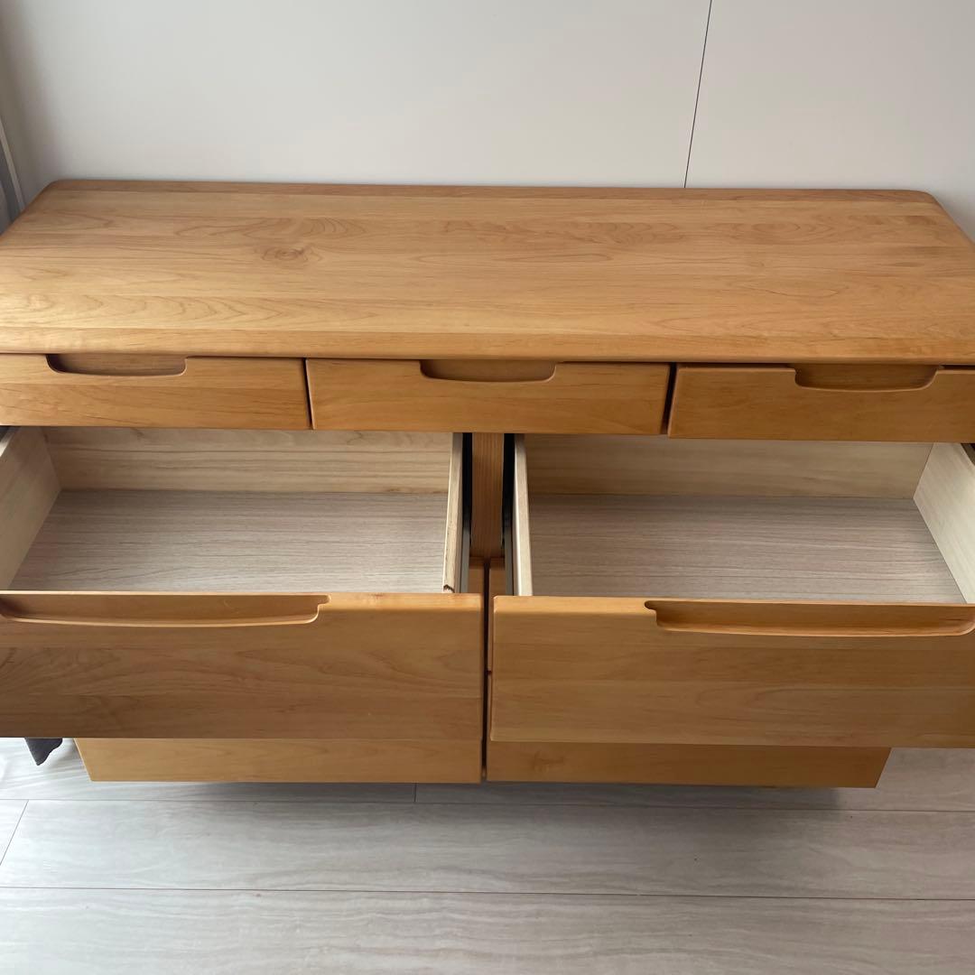 値下げ‼︎ISSEIKI◾️無垢材◾️ナチュラルウッド チェスト 9引出し