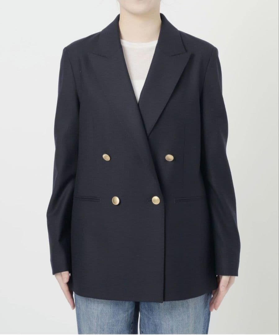 【新品未使用】Spick and Spanウールブレンドダブルブレストジャケット