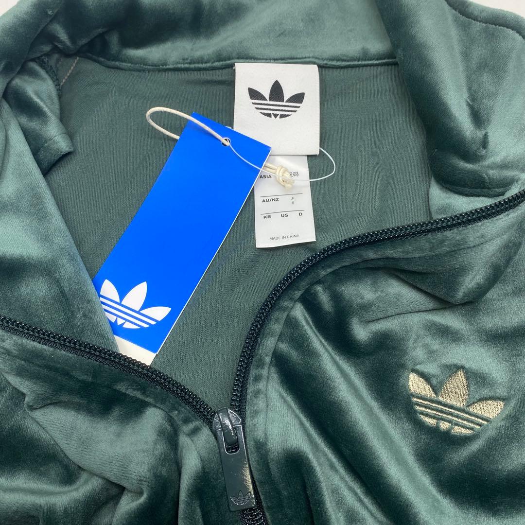 adidasファイヤーバード トラックトップ ベロア グリーン S アディダス