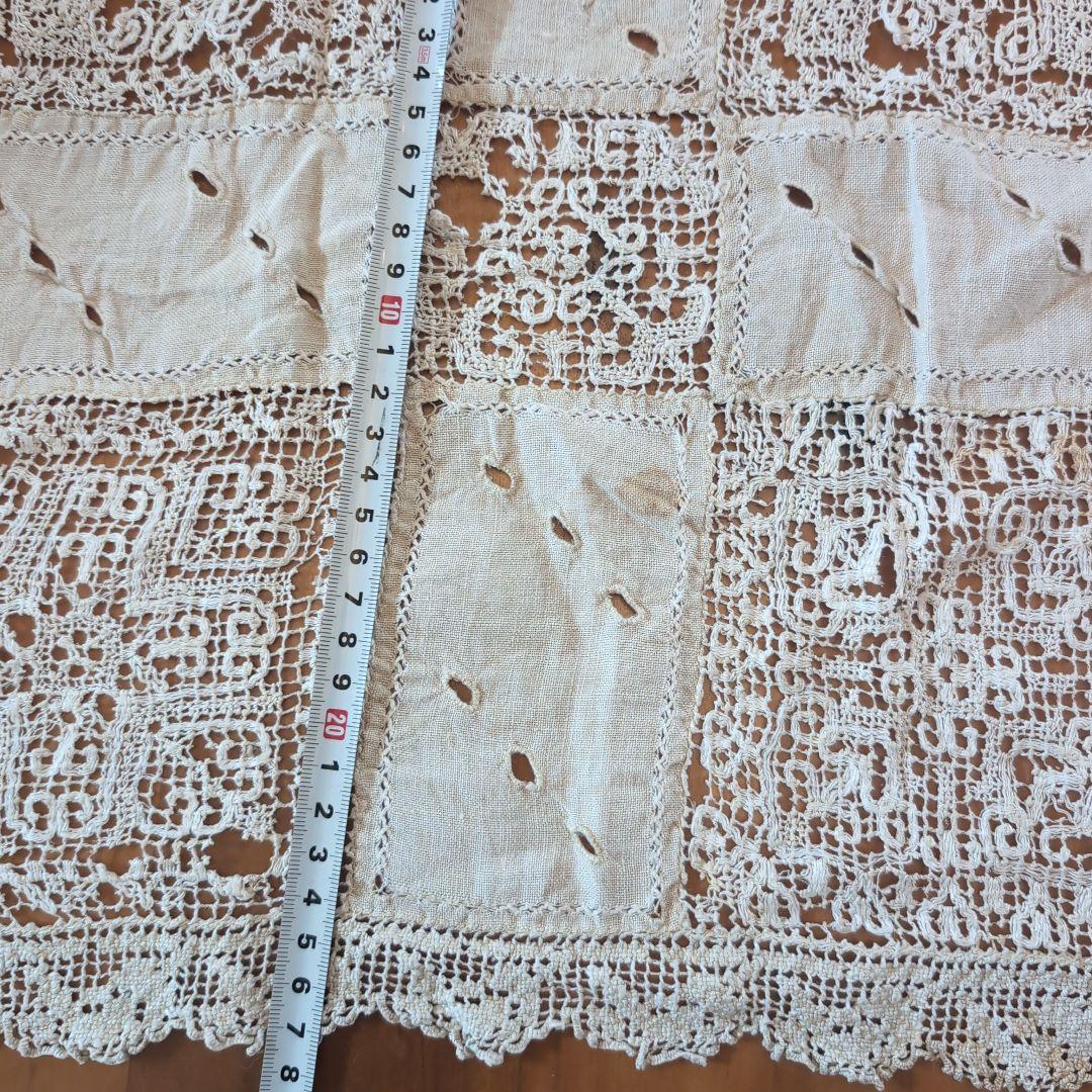 フランスアンティークテーブルクロス　フランスアンティークレース　フランスカーテン