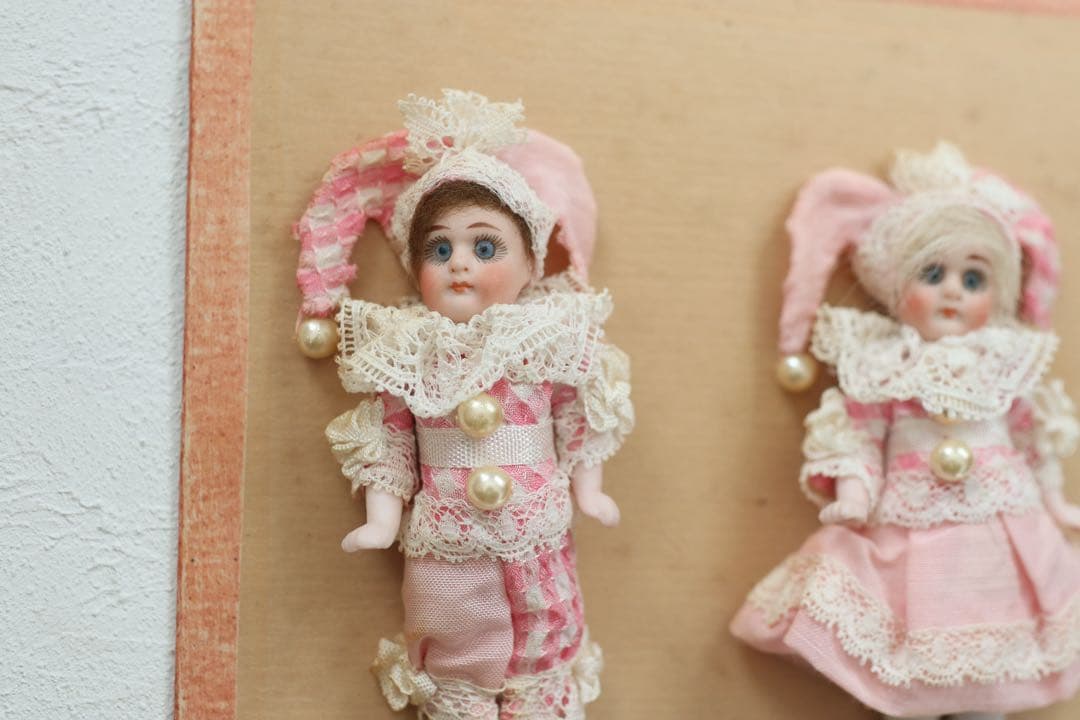 砂漠できなこ　ヘルトヴィヒ アンティーク ビスクドール ピエロ ペア