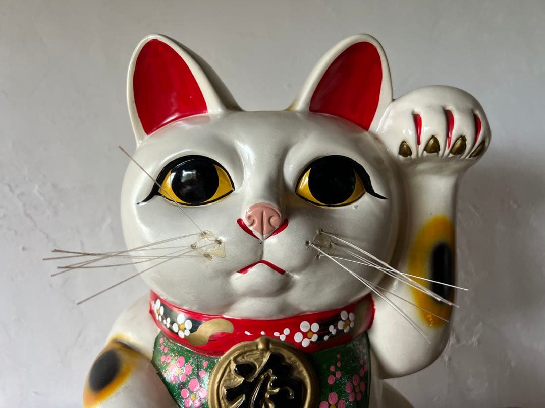 【昭和レトロ】大型 招き猫 陶器製 金運アップ