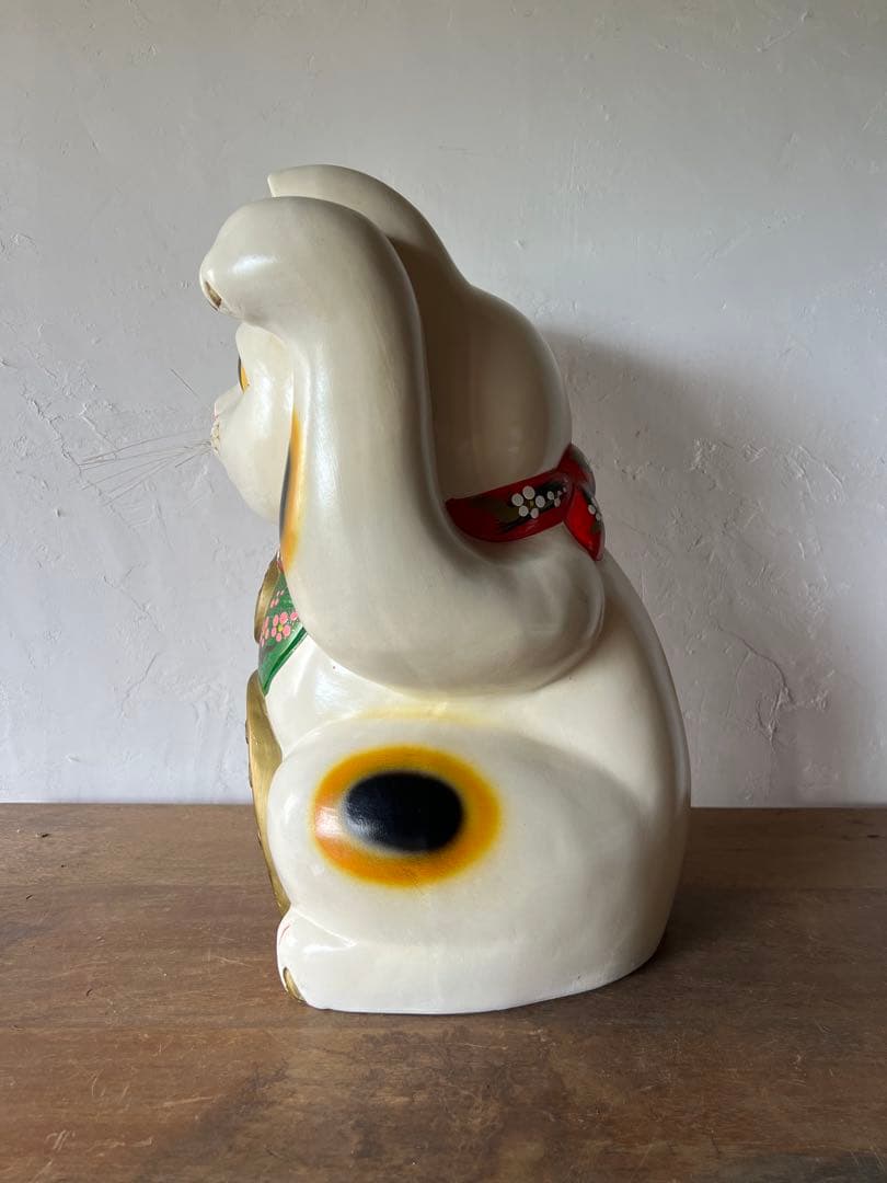 【昭和レトロ】大型 招き猫 陶器製 金運アップ