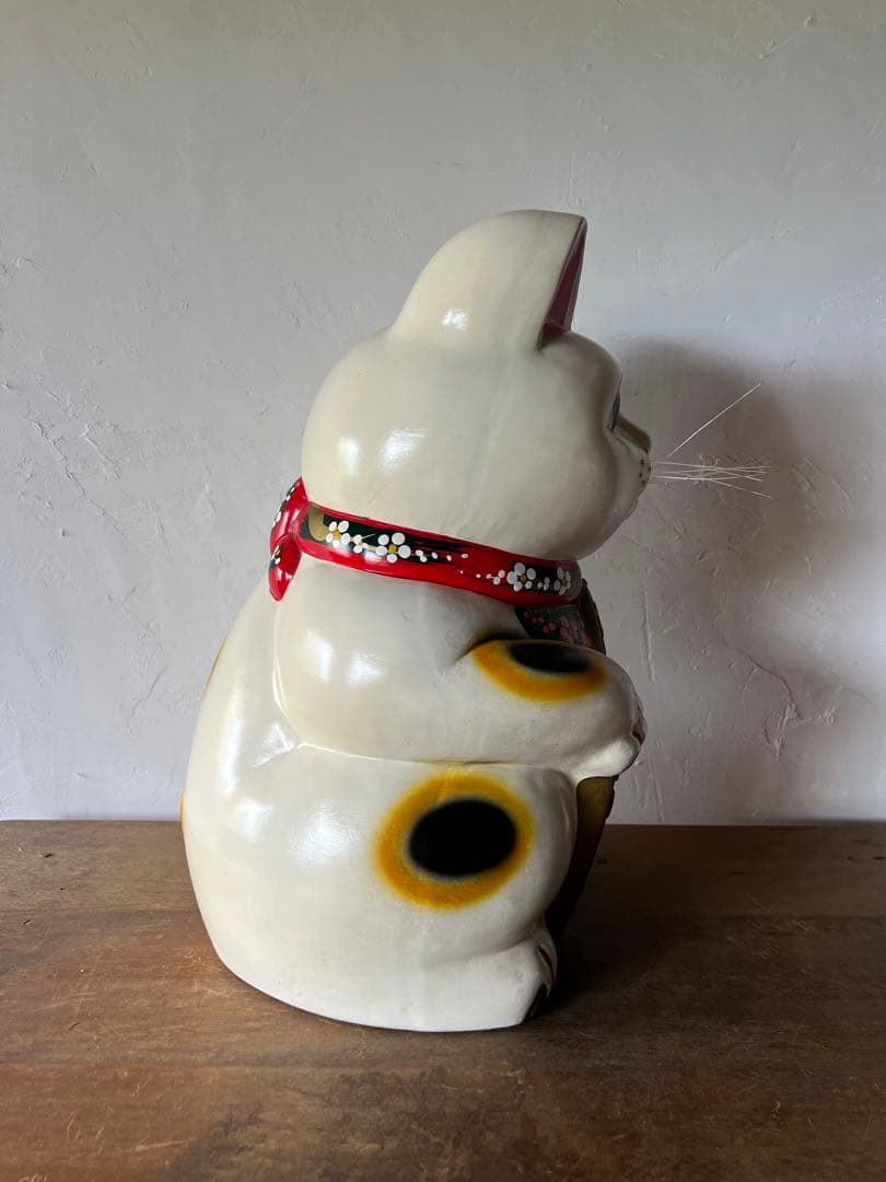 【昭和レトロ】大型 招き猫 陶器製 金運アップ