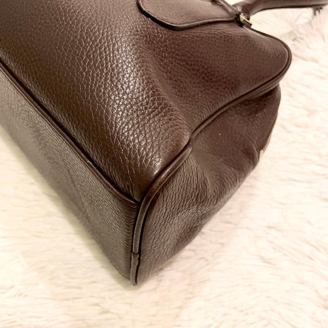 良品★SOMES SADDLE ミニボストンバッグ シボレザー ダークブラウン